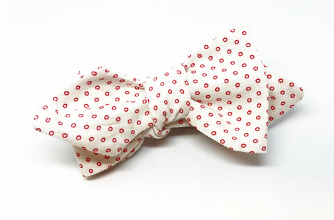 Vintage Micro Circle Bow Tie in Red