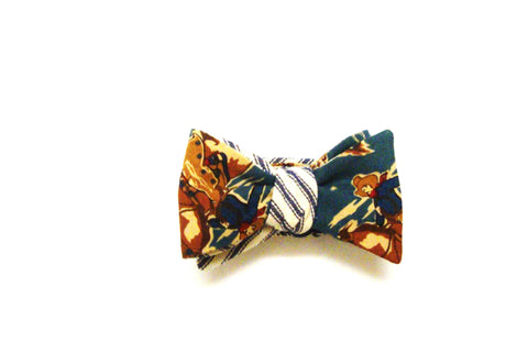 Giddy up!  Blue Cowboy Ticking Bow Tie