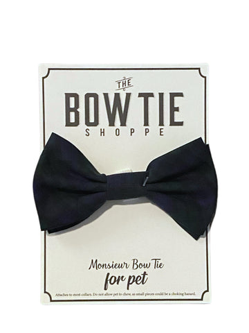 Monsieur Pet Bow Tie - Black Watch Plaid