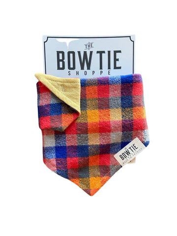 Reversible Pet Bandana - Mini Crayon Check