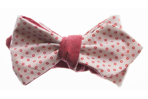 Red Chambray and Circles Reversible Bow Tie