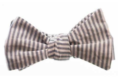 Grey Stripe Bow Tie