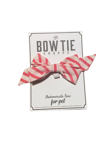 Mademoiselle Pet Bow - Candy Stripe