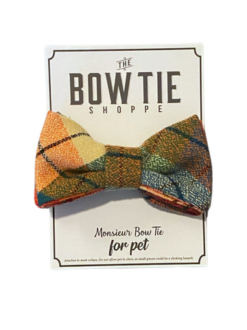 Monsieur Pet Bow Tie - Crayon Check Flannel