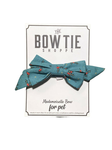 Mademoiselle Pet Bow - Holly Berries
